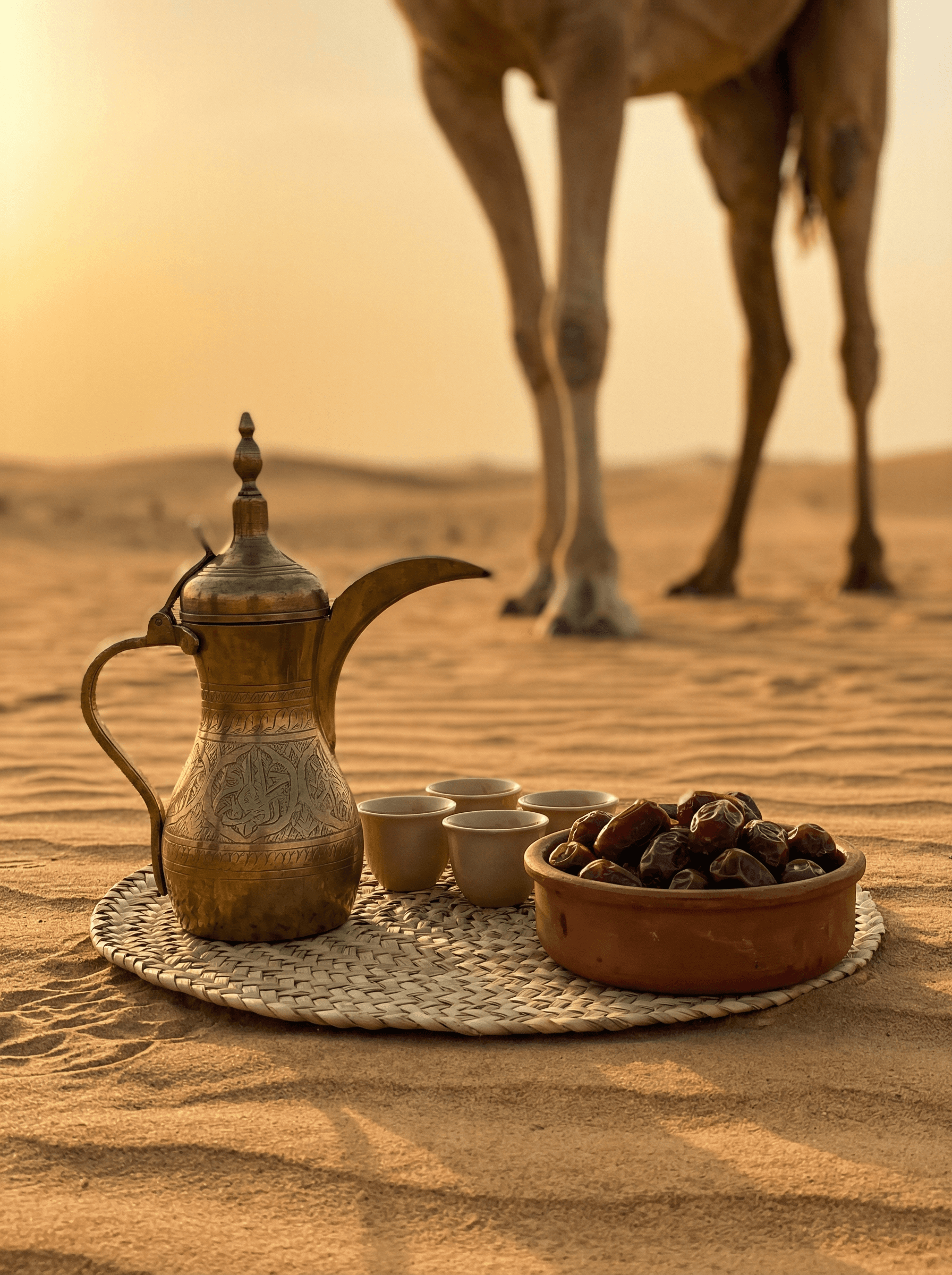 Traditional Bedouin camp stop with refreshments