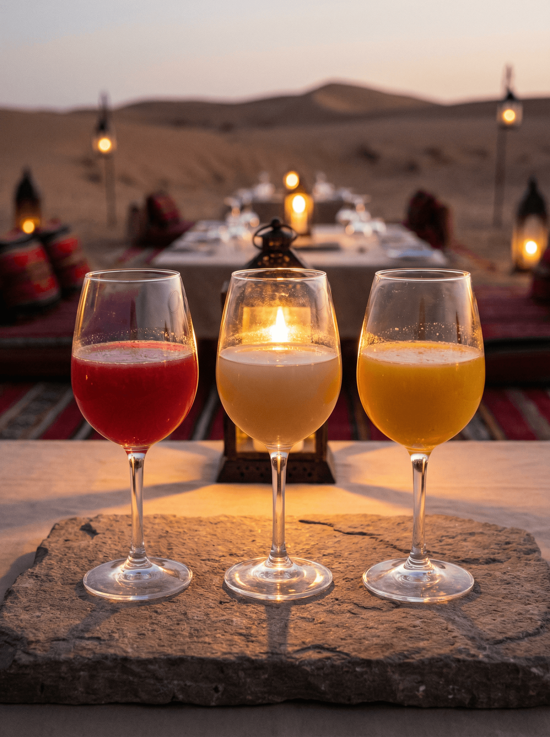 Non-alcoholic beverage pairing flight