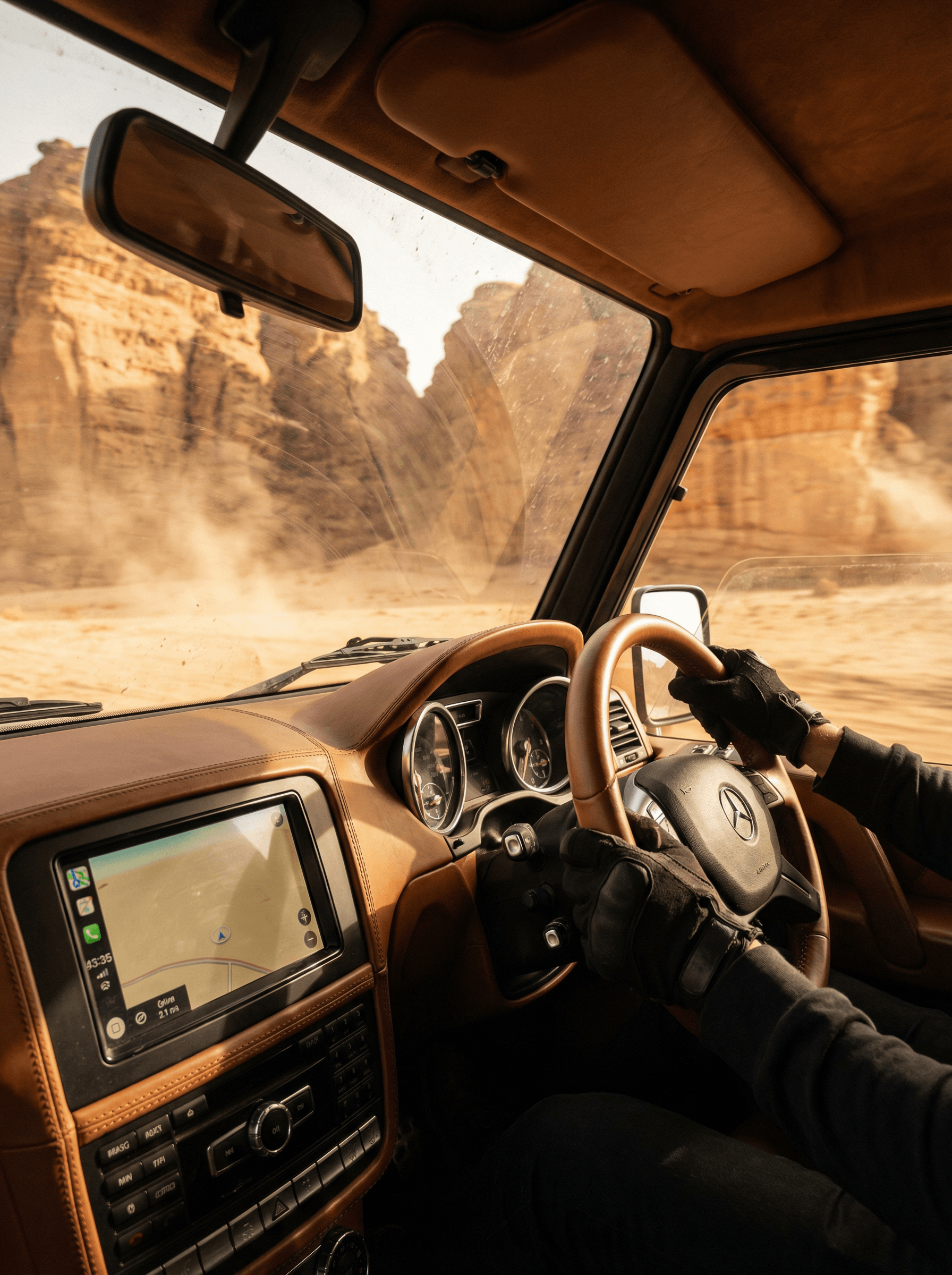 Navigate through hidden canyon trails inaccessible by ordinary vehicles, revealing AlUla's most dramatic rock formations up close